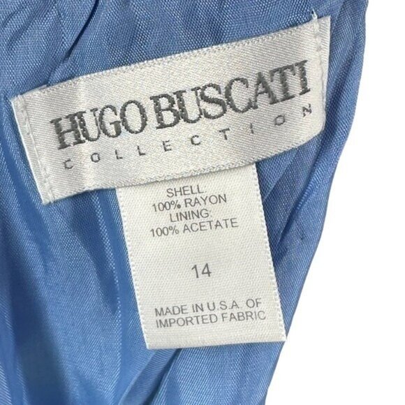 Vintage Hugo Buscati Victorias Secret 14 Wrap Sun Dress Maxi Floral Blue New - Picture 12 of 14